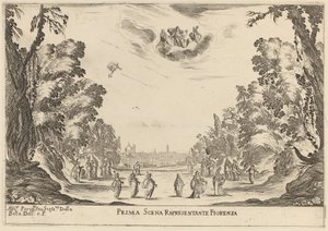 Prima Scena Representanta Firenza, 1637 door Stefano della Bella