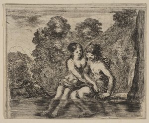 Salmacis en Hermafrodiet, uit Spel van Mythologie Jeu de la Mythologie, 1644 door Stefano della Bella