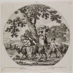 Satyr Familie Wandelt door Stefano della Bella