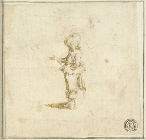 Staande Cavalier, Wijzend met Rechterhand door Stefano della Bella