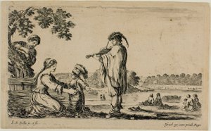 Staande violist, uit Diverse figuren van het platteland door Stefano della Bella
