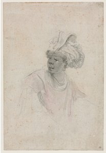 Studie van een Moor, naar links kijkend, ca. 1657 door Stefano della Bella