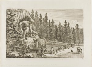 Het Kolossale Standbeeld van de Apennijnen, uit Zichten van Villa di Pratolino door Stefano della Bella