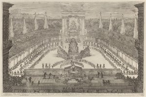 De prins van Toscane, zijn paardentroepen en rijtuigen rond de berg Atlas door Stefano della Bella