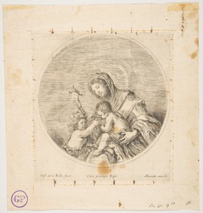 De Maagd en het Kind met Sint Jan, een ronde compositie, ca. 1641 door Stefano della Bella