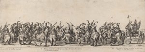 Dertig boogschutters en pages, 1633 door Stefano della Bella