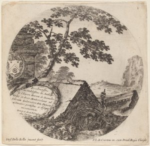 Titelpagina voor "Paysages et ruines de Rome" door Stefano della Bella