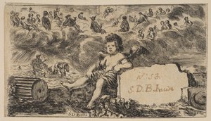 Titelpagina: Cupido, uit Spel van Mythologie door Stefano della Bella