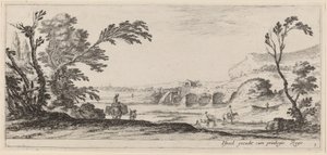 Reizigers die een stroom doorwaden, in of voor 1647