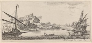 Twee galeien en hun lanceringen door Stefano della Bella