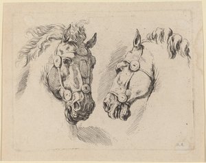 Twee paardenhoofden, waarschijnlijk 1649