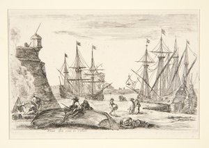Uitzicht op een Hoek van Calais (Vue d) door Stefano della Bella