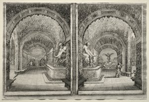 Uitzichten van de Villa van Pratolino: Twee uitzichten van de Grot door Stefano della Bella