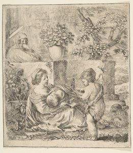Maagd en Kind met Sint Jan de Doper en Sint Elizabeth door Stefano della Bella
