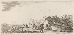 Winderige Haven, 1644 door Stefano della Bella