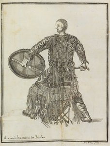 Een sjamaan. Uit Beschrijving van het land Kamtsjatka, ca. 1750 door Steller
