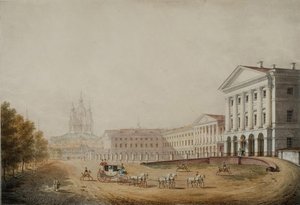 Het Smolny Instituut voor adellijke meisjes in Sint-Petersburg, 1823 door Stepan Philippovich Galaktionov
