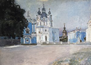 Het Smolny-klooster in Sint-Petersburg door Stepan Yaremich
