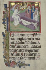 Ms. Czart. 3017 IV, fol.9r De Heilige Vrouwen bij het Graf van Christus door Stephan Lochner