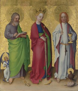 Heiligen Mattheüs, Catharina van Alexandrië en Johannes de Evangelist, c. 1450