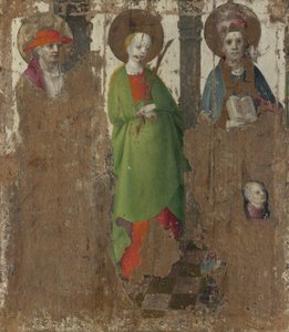 Drie heiligen door Stephan Lochner