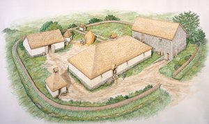 South Manor, Wharram Percy middeleeuws dorp, North Yorkshire