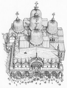 Basiliek van San Marco, Venetië, vanuit de lucht door Stephen Conlin