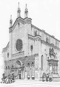 De kerk van de heiligen Zanipolo, Venetië door Stephen Conlin