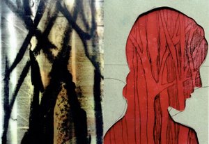 La Foret VIII, 2017 (monoprint  fotocollage) door Stephen Dow