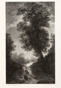 Een waterval bij maanlicht door Stephen Greeley Putnam