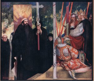 De ontvangst van Sint Augustinus door Ethelbert door Stephen Reid