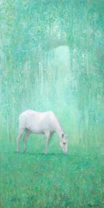 Etherisch wit paard door Steve Mitchell