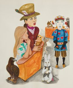 Rechtszaalscène in Wonderland