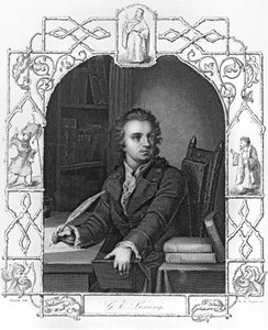Gotthold Ephraim Lessing (1729-1781) gegraveerd door Albert Henry Payne (1812-1902) door Storck