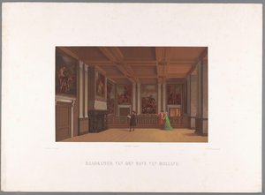 Gezicht op het interieur van de Raadkamer, in de Grafelijke Zalen door Stortenbeker and Heijligers