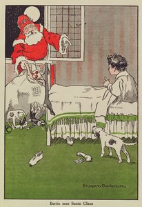 Bertie ziet de Kerstman, boekillustratie door Stuart Barker