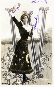W: Liane De Pougy, danseres en courtisane uit de Belle Epoque - alfabet in ansichtkaart door Studio Reutlinger