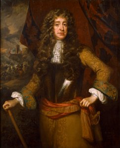 Portret van een onbekende man genaamd Willem III door Studio of William Wissing