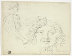 Perseus en het hoofd van de Gorgon door Style of Jacques Louis David