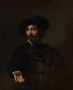 Man met een stalen gorget door Style of Rembrandt
