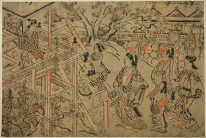 Bezoek aan de Kiyomizu-tempel door Sugimura Jihei