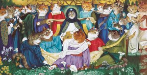 Illustratie uit Cats Galore! A Compendium of Cultured Cats (pub. 2015) door Susan Herbert