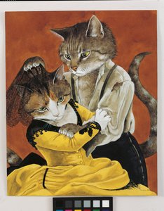 Illustratie uit Cats Galore! A Compendium of Cultured Cats (pub. 2015) door Susan Herbert