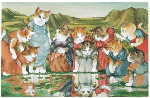 Illustratie uit Pre-Raphaelite Cats (pub. 1999)
