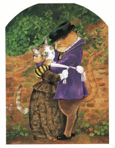 Illustratie uit Pre-Raphaelite Cats (pub. 1999) door Susan Herbert