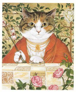 Illustratie uit Pre-Raphaelite Cats (pub. 1999) door Susan Herbert