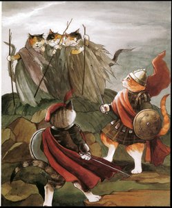 Illustratie uit Shakespeare Cats (pub. 1996) door Susan Herbert