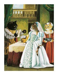 Illustratie uit Shakespeare Cats: Poster Boek (pub. 2016) door Susan Herbert