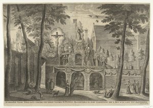 Stellage opgericht te Antwerpen ter gelegenheid van de heiligverklaring van Petrus van Alcantara in 1669 door Susanna Verbruggen (possibly)