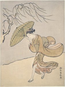 Een winderige zomerdag door Suzuki Harunobu